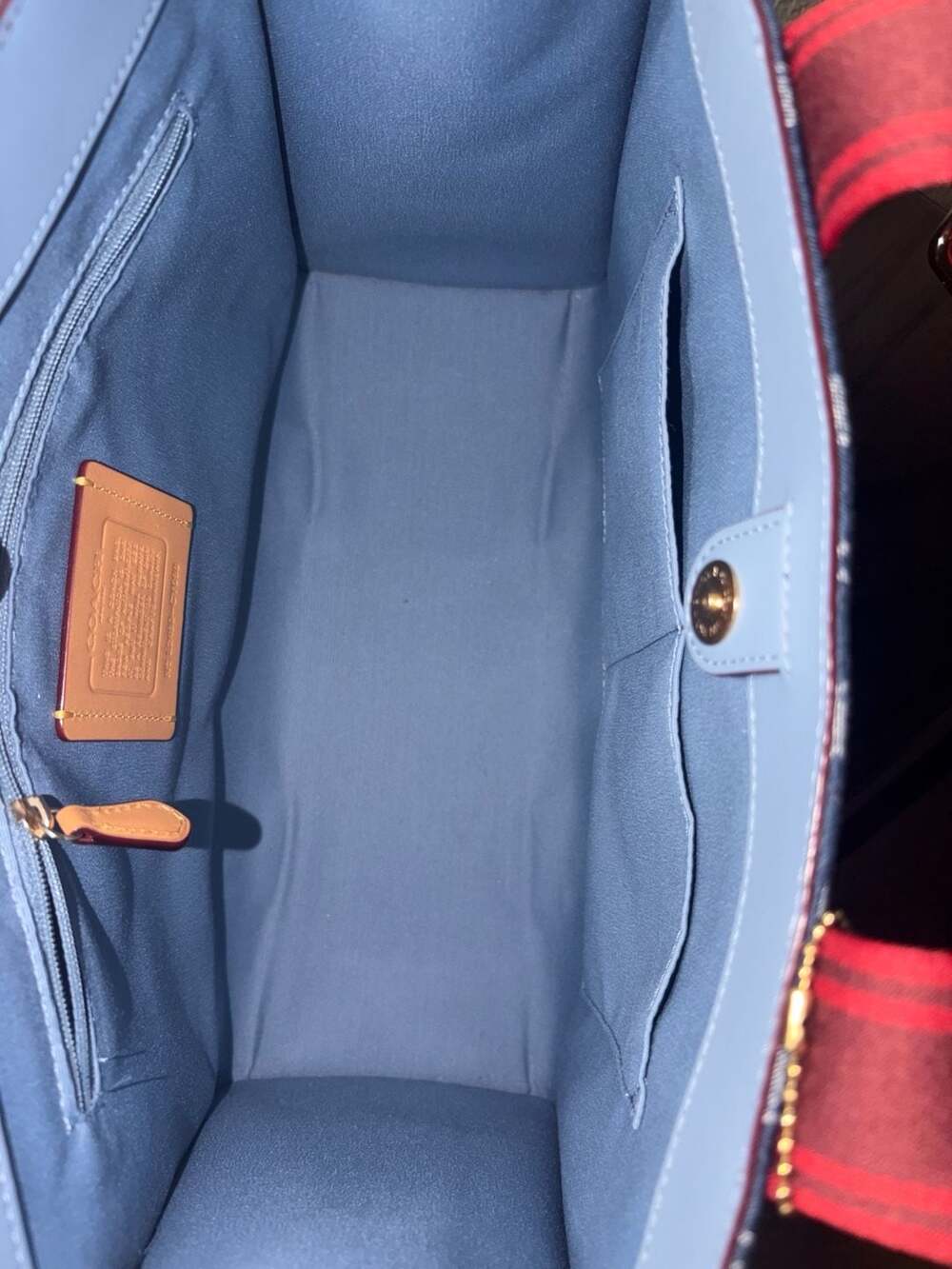 Coach Smith Tote Bag in Signature Denim with Cherry Charm - Picture 5 of 7